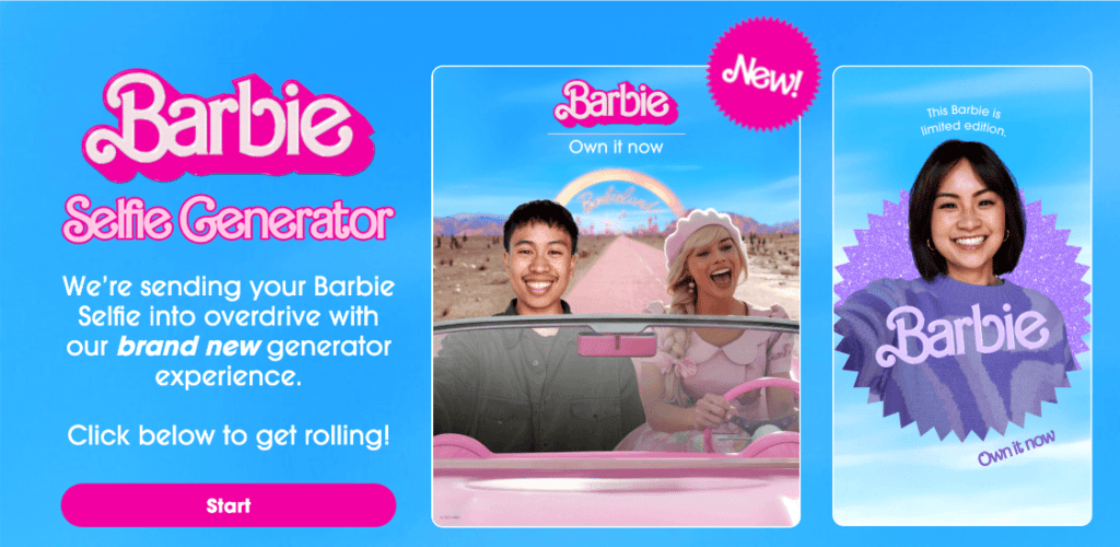 Barbie selfie generator Instagram i TikTok kampanja