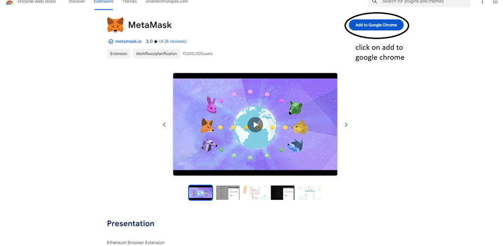 Add Metamask to Google chrome