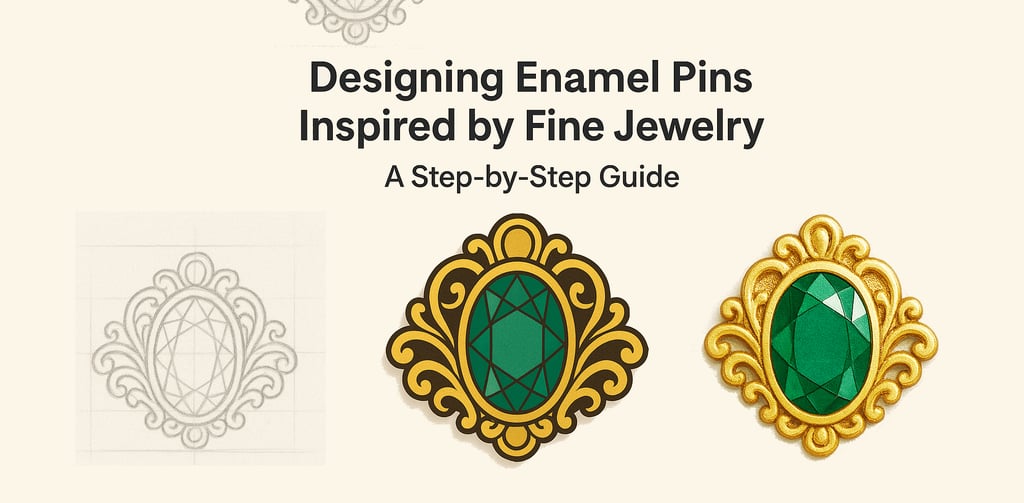 a picture of how to twsist jewelry design into enamel pin