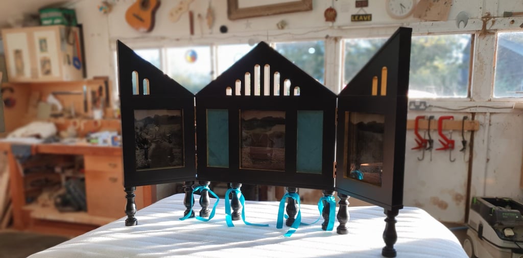 Finished triptych art project for Byrga Geniht