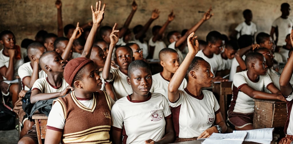 Children in a Nigerian classroom