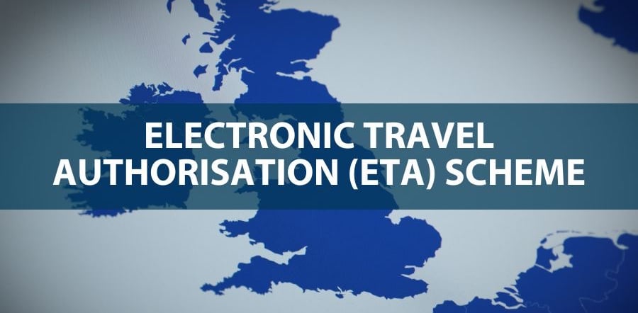 a map of the uk with the words electronic travel authority