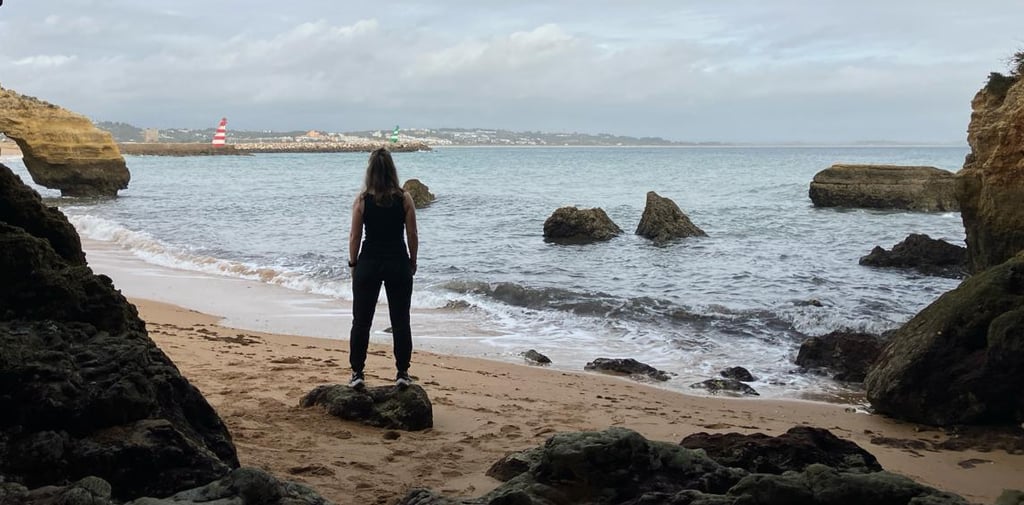 watching out, on the beach
