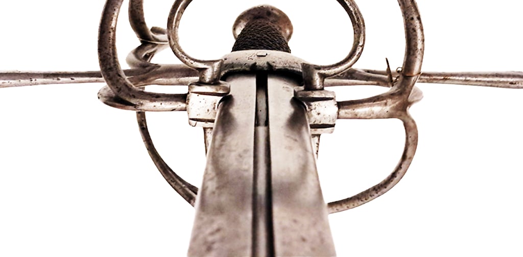 The hilt of the extending rapier