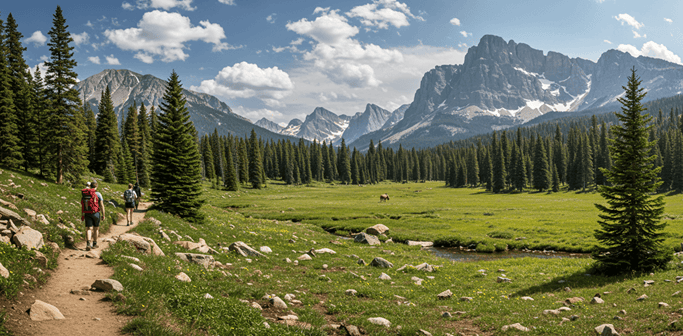 Panoramic view of one of the best US National Parks for Summer 2025, showcasing top summer hiking