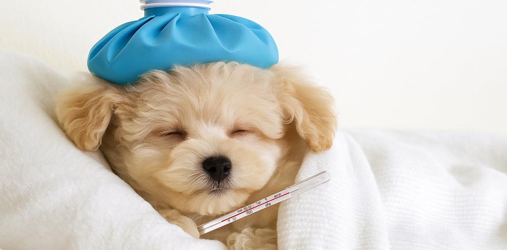 Maltipoo puppy at vet clinic