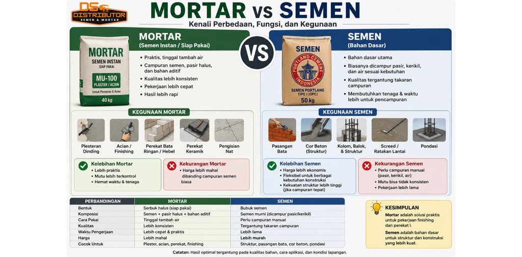 mortar vs semen