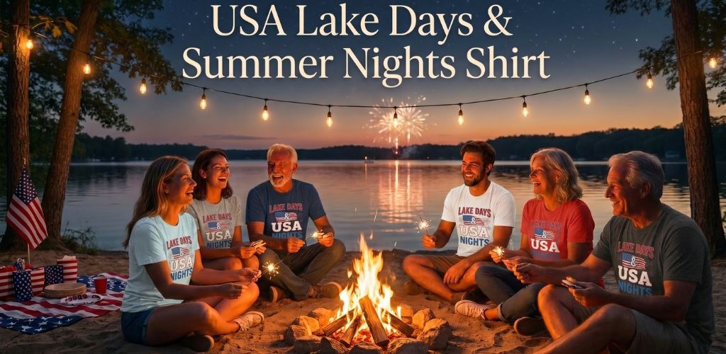 Patriotic Lake Shirt: Why Americans Love Wearing Lake Days and USA Nights Tees in Summer,Asylvestre 