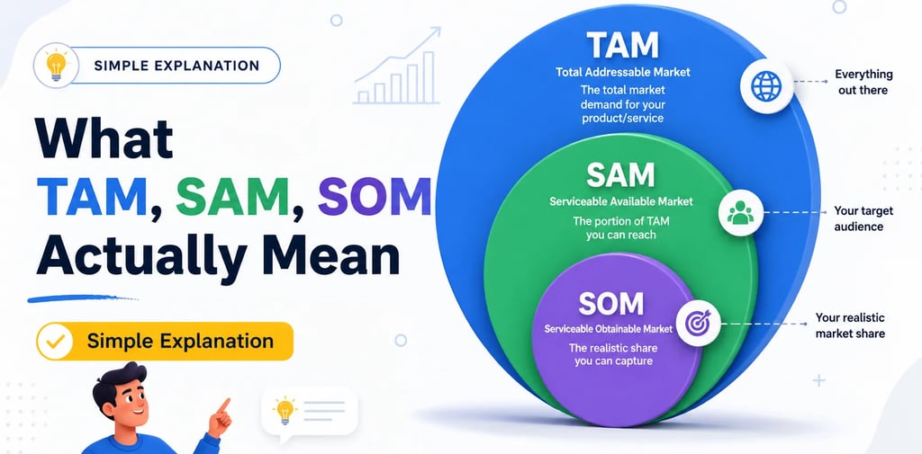 What TAM, SAM, SOM Actually Mean (Simple Explanation)