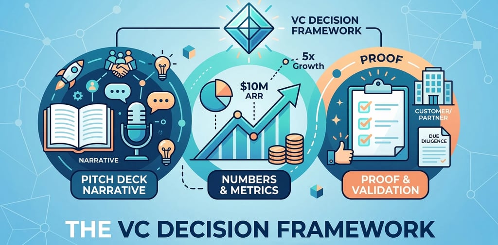 The VC Decision Framework: Pitch Deck Narrative, Numbers, and Proof