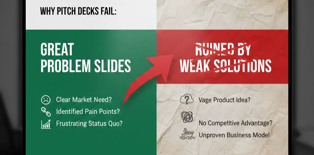 Why Pitch Decks Fail: Great Problem Slides Ruined by Weak Solutions