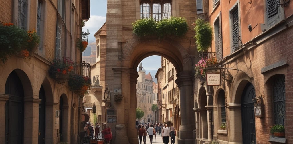 empty hallway between concrete buildings during daytime