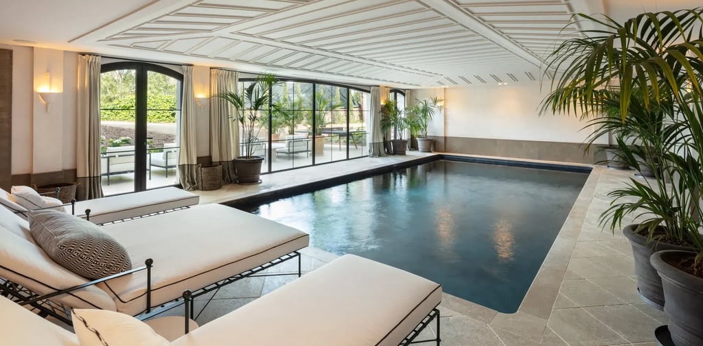 Indoor heated pool at Villa La Gratitud