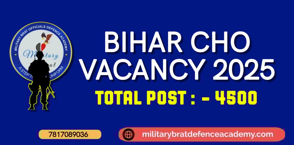 BIHAR CHO APPLICATION FORM 2025