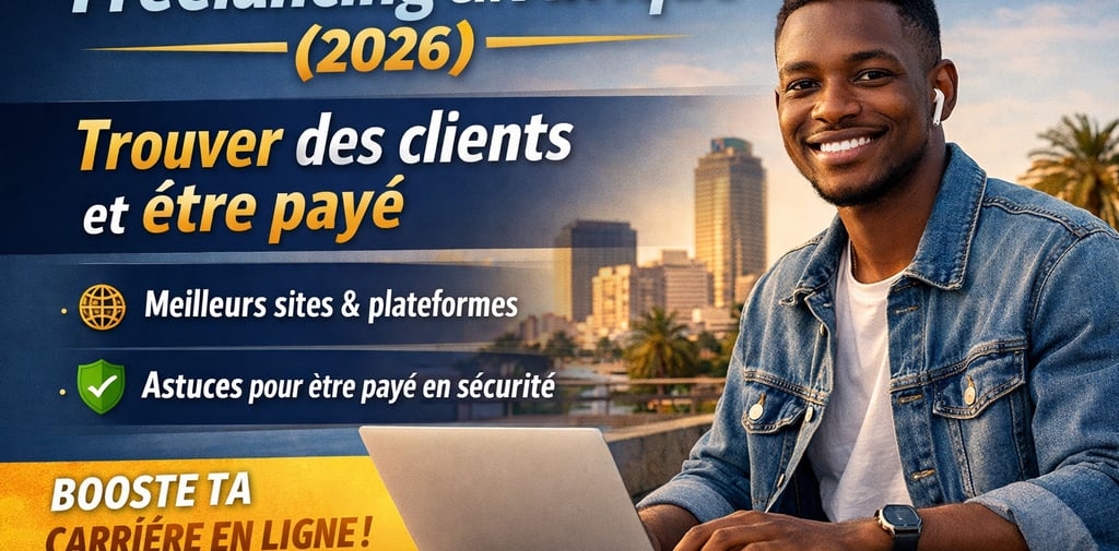 Freelancing en Afrique en 2026 freelance sur ordinateur portable, trouver des clients et être payé