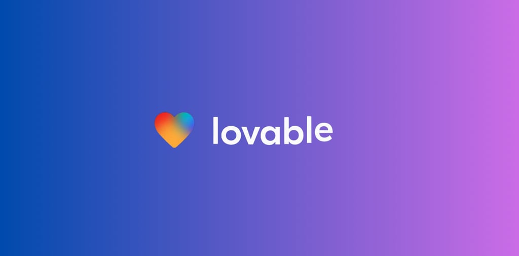 a colorful logo with lovable written on it.