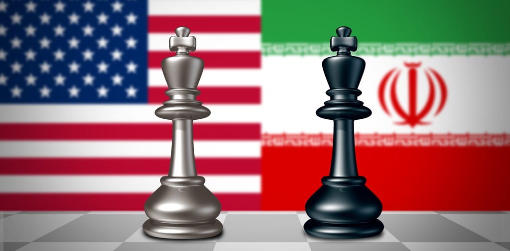 image of American and Iranian flags
