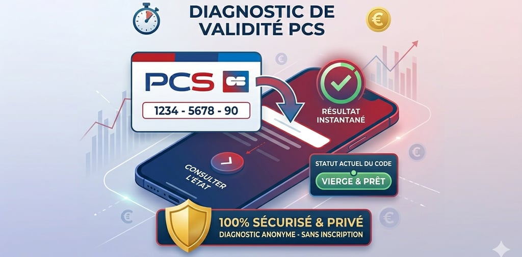 Solde PCS : Vérifier la validité de mon code recharge (10 chiffres)