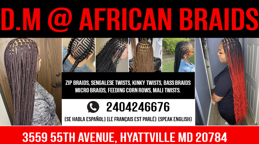 a woman with long hair and a red background with a red and black text that