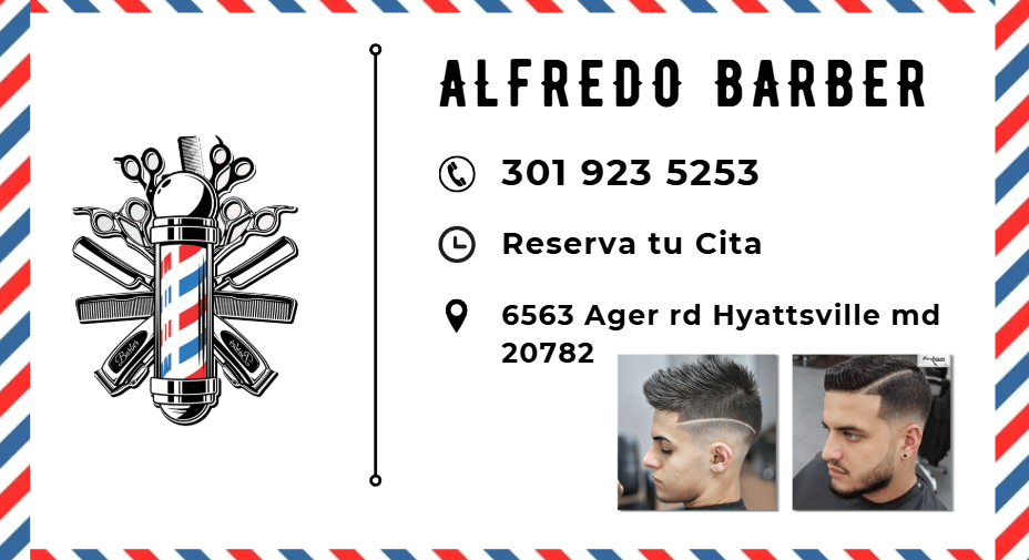 a barbershop business card with a barbershop