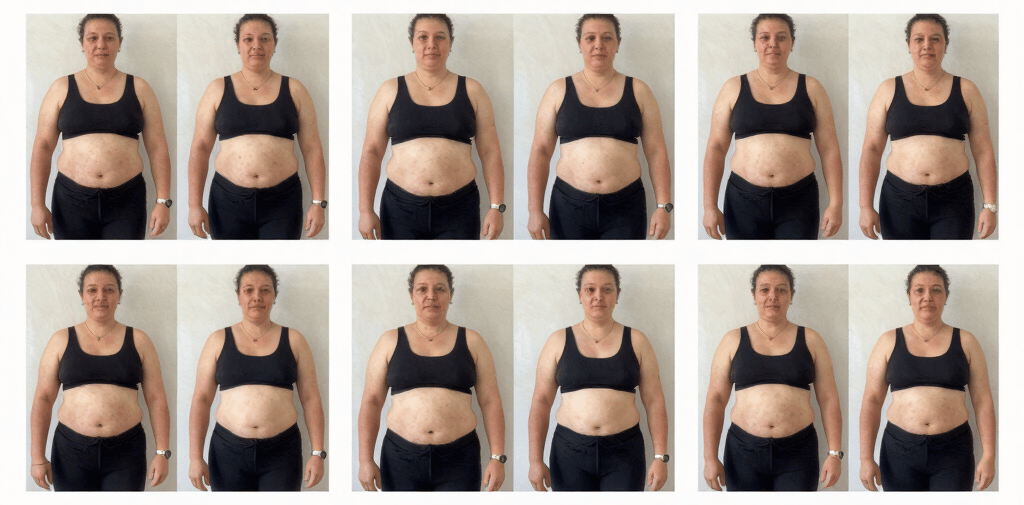 Monthly 3 month weight loss before and after progression from real patient on Yucca Health GLP-1 tre