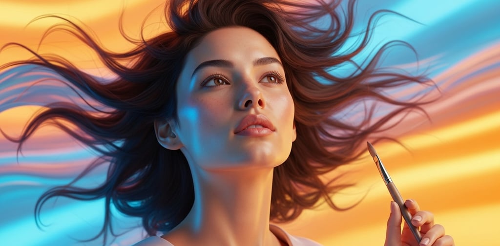 a woman with a hair comb and scissors in her hand