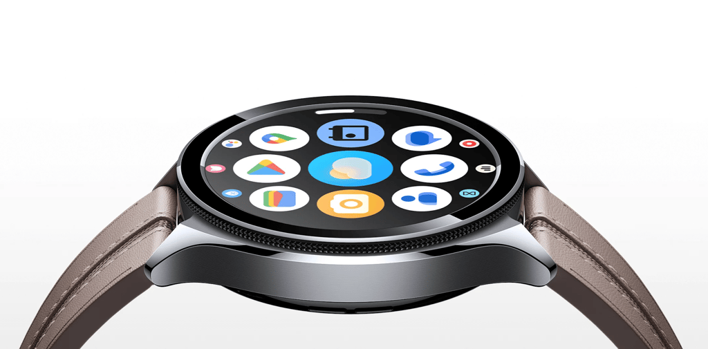 a smart watch with a leather strap