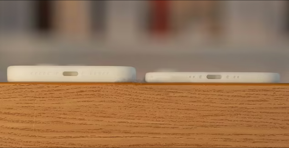 Exemlos de Iphones novos e antigos, os novos serão mais finos