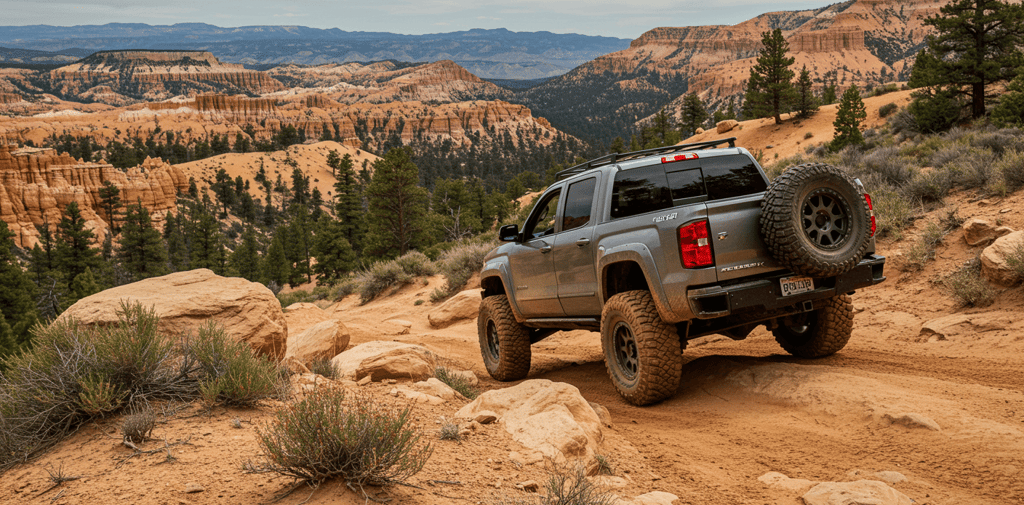 Overlanding essentials 2025 featured on a 4x4 vehicle ready for adventure in a remote landscape.