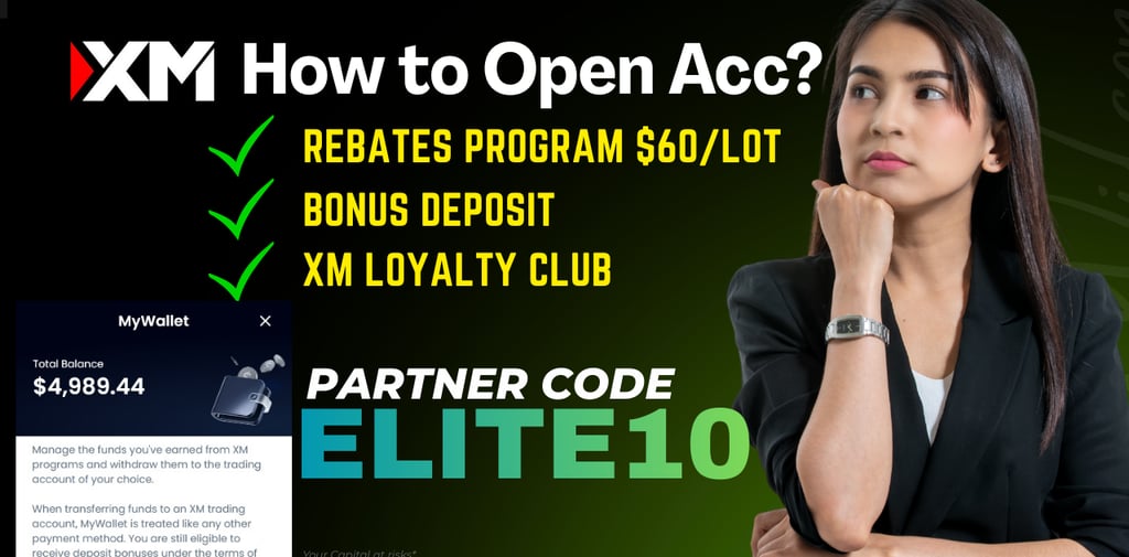 how to open xm account with rebates