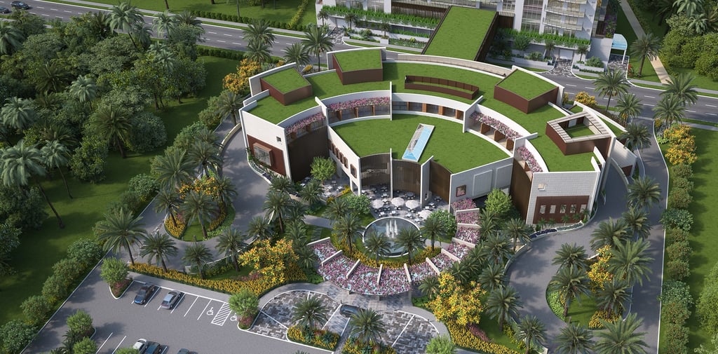 a circular shaped building with a circular shaped building