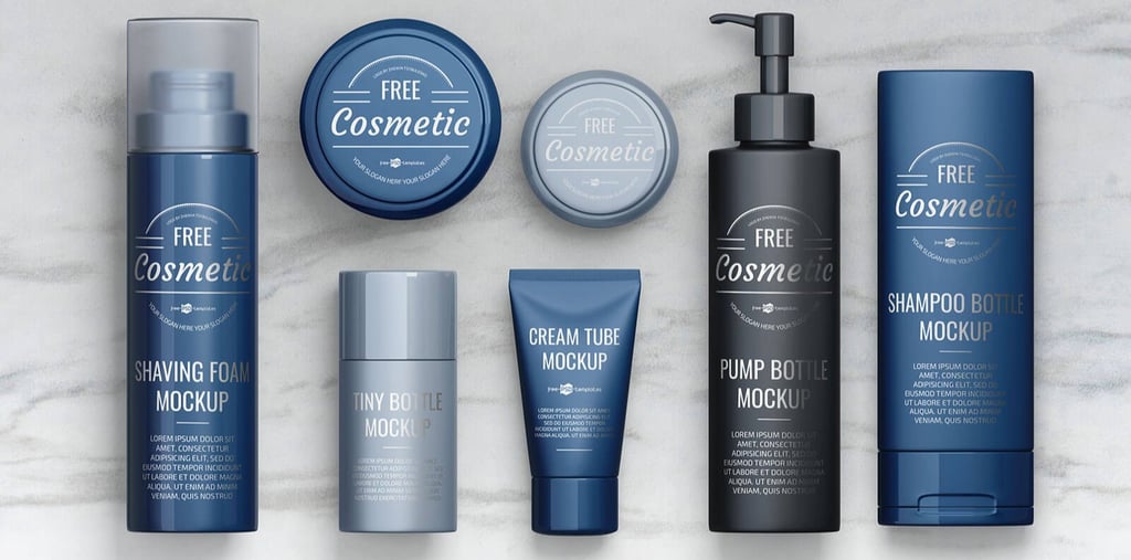 a variety of hair products on a marble counter top