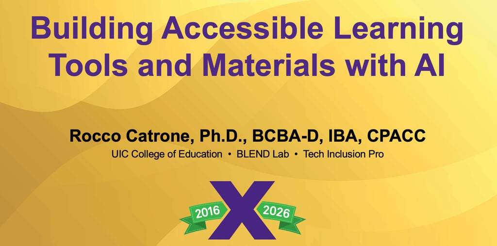 Title slide for: Building Accessible Learning Tools and Materials with AI