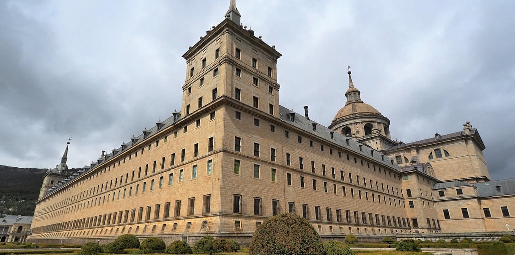 An angled view of the Monastery at San Lorenzo de El Escorial