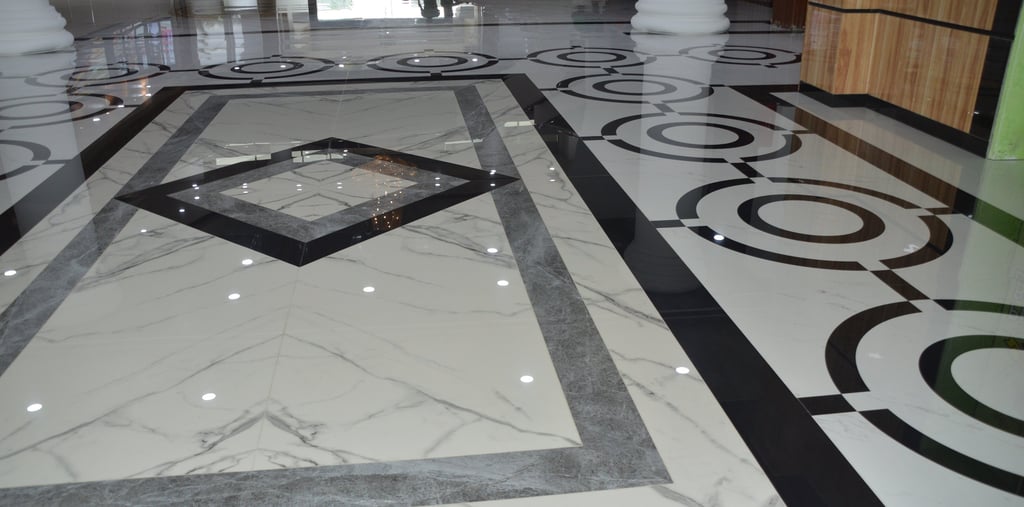 a large marble floor with a large marble floor