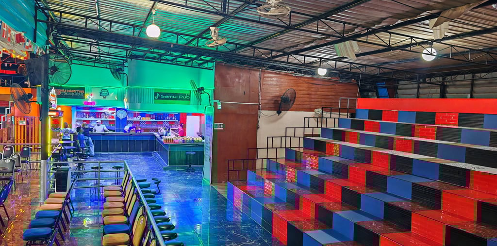 Empty space for Ringside and Stadium seats at Samui international Muay Thai boxing stadium and Gym