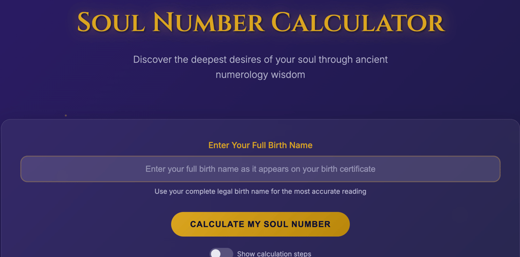 Soul Number Calculator