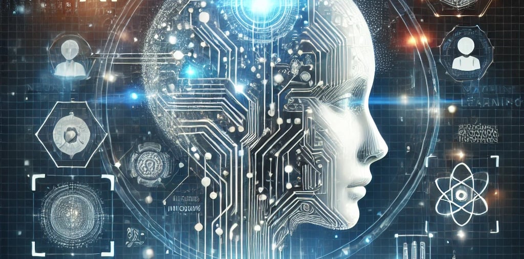 a human head with artificial inteligency technology