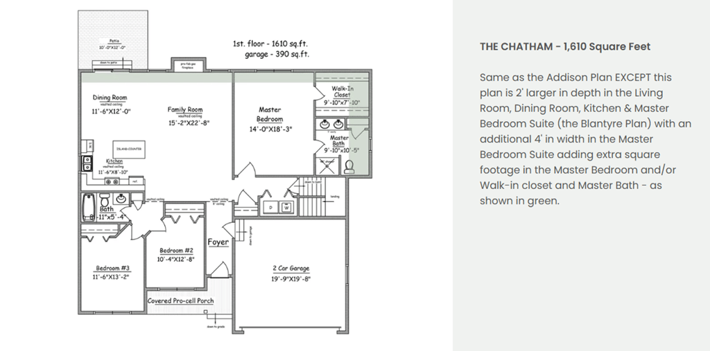 Image of the floor plan for the "Chatham" model