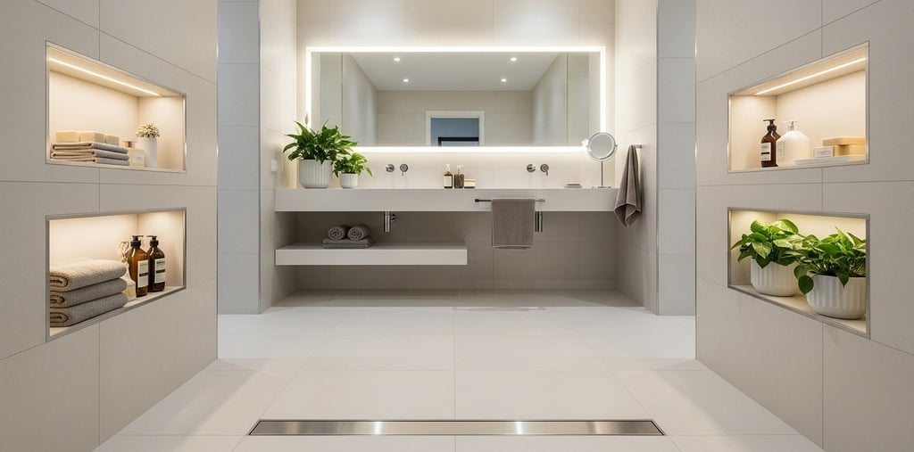 banheiro branco com ralo linear com vantagens e sofisticação