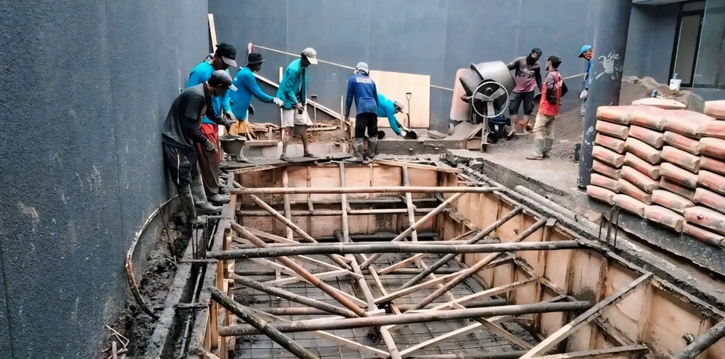 kontruksi kolam renang yang sesuai standar industri kolam renang oleh dayanapool