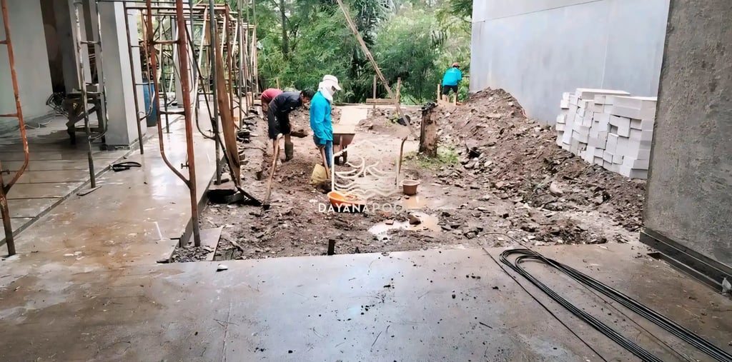 tahapan pembangunan kolam renang, mulai dari penggalian