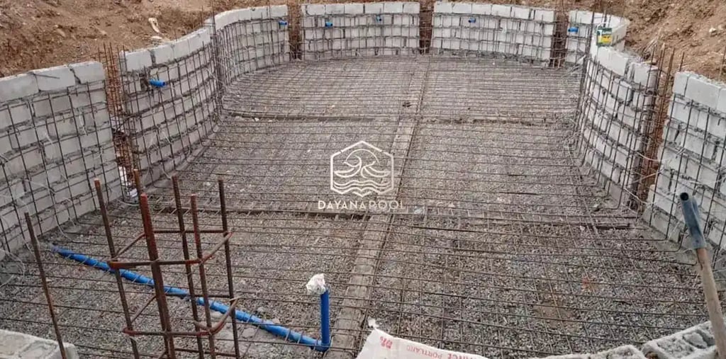 Struktur kolam renang dan pembesian oleh dayanapool