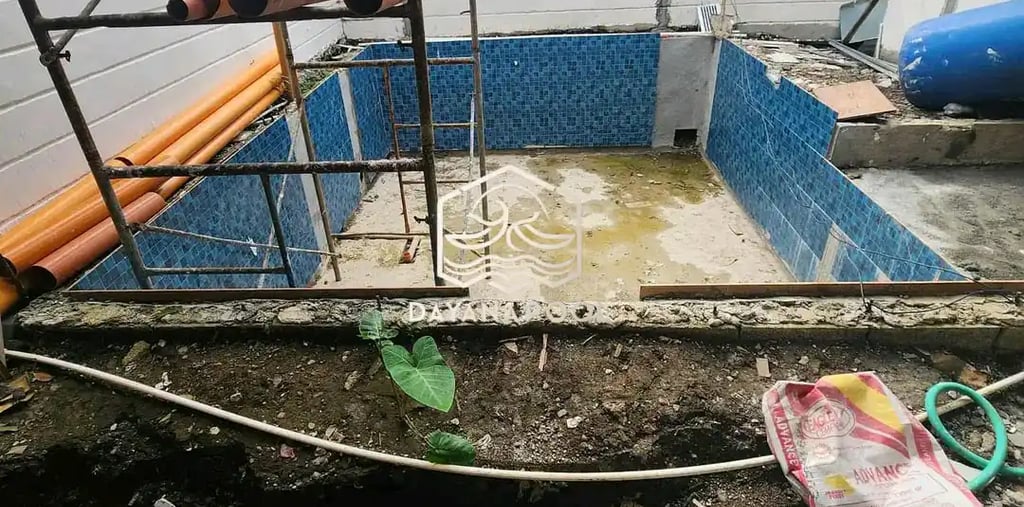 Pembuatan kolam renanag struktur beton oleh kontraktor kolam renang dayanapool
