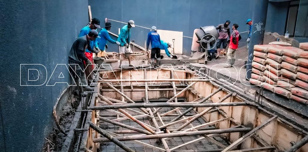 Begisting yang kokoh untuk pengecoran Kolam renang yang aman