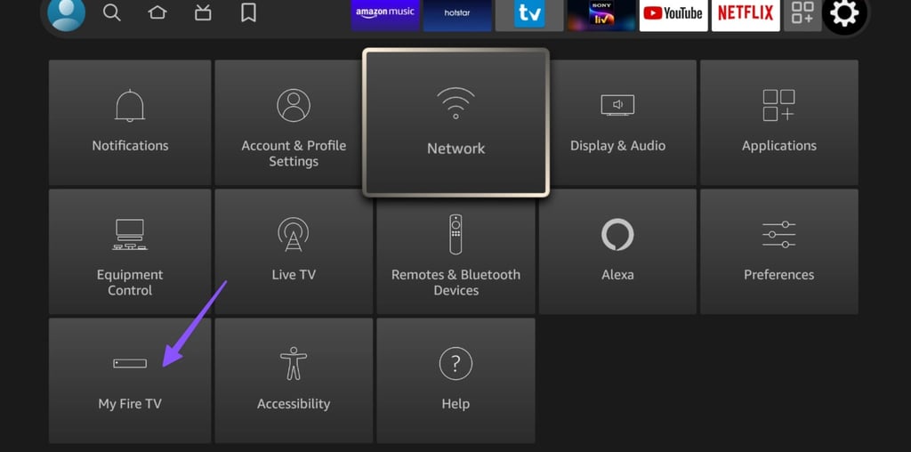 Amazon Fire TV Stick Screen with App Interface