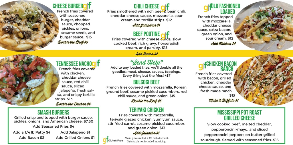 Volunteer Fry Co Menu
