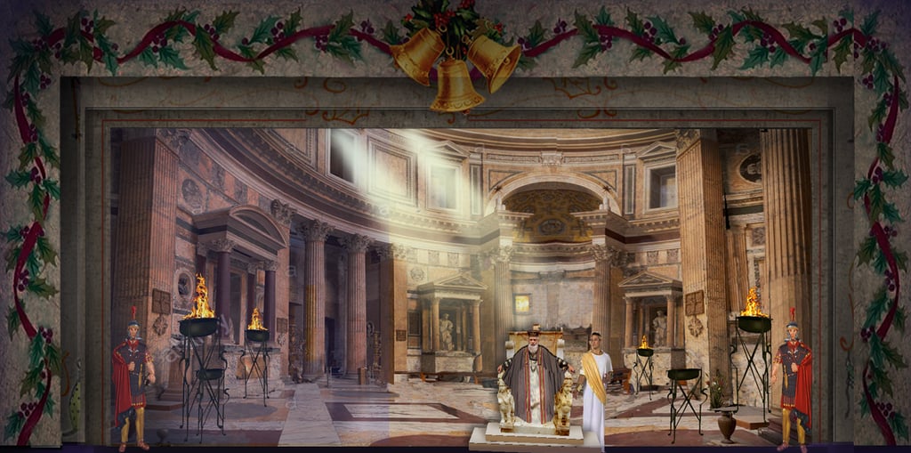 rear screen stage projections king harods palace