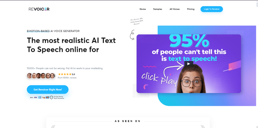 Revoicer: Create high-quality, realistic voiceovers effortlessly.