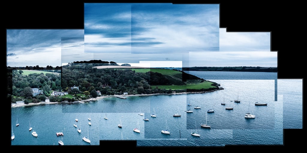 A joiner composition of Flushing harbour in Cornwall